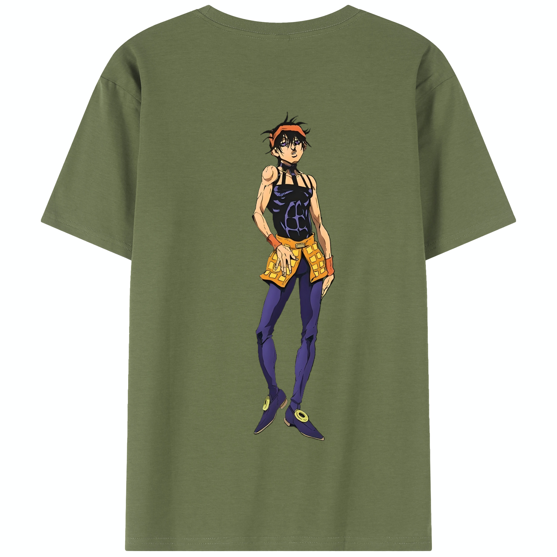 （画像用） ジョジョの奇妙な冒険 ナランチャ?ギルガ JoJo's Bizarre Adventure Narancia Ghirga 綿100％半袖Tシャツ（背面プリント）